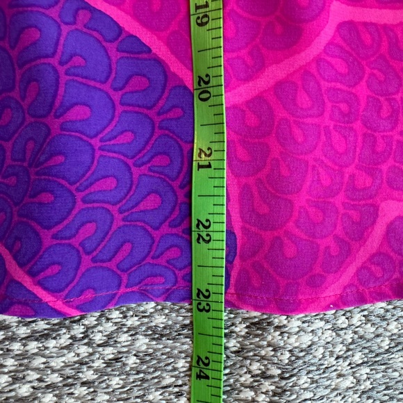 TRINA TURK Patterned Silk Blouse - Fuchsia, Hot Pink, Purple - Small - Picture 10 of 11